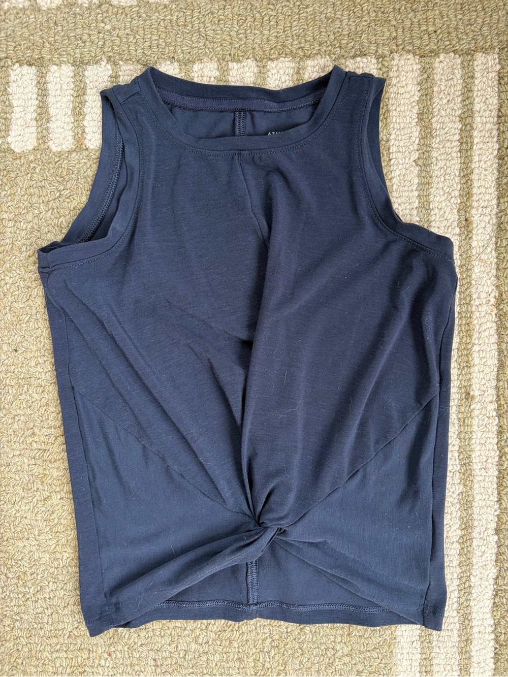 Athleta Navy Twist-Front Tank Top